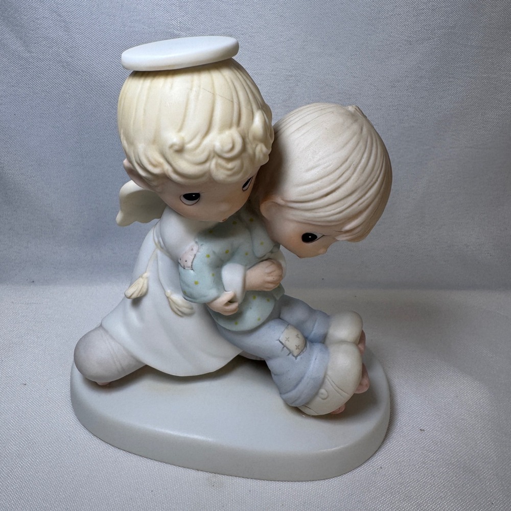 Precious Moments He Upholdeth Those Who Call Angel Boy Roller Skates E-0526 1983